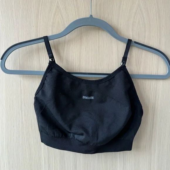 Medium Gymshark Strappy Flex Sports Bra - Black and Charcoal - Picture 5 of 9
